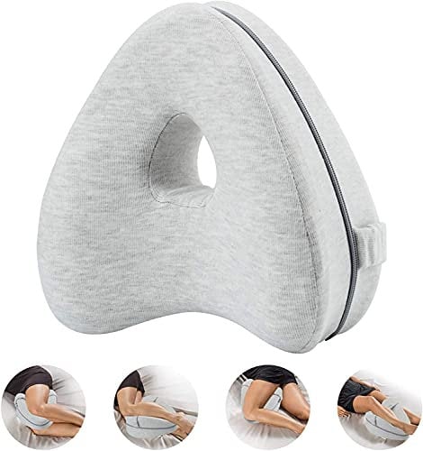 CREATESTAR Almohada para Piernas, Almohada Rodillas para Dormir Almohada para Dormir de Lado de Espuma Viscoelástica, Alivia el Dolor de Espalda,Caderas, Piernas, Rodillas y Tobillos