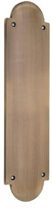 302mm x 72mm Victorian Style Solid Cast Brass Shaped Door Finger Push Plate 9 mm Thickness in Various Finishes (Antique)