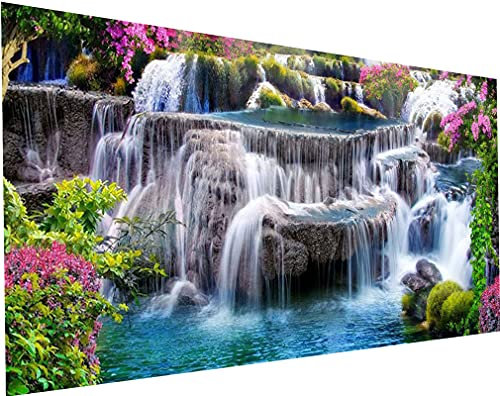YALKIN 5D Diamond Painting Großes XXL Diamant Painting Bilder Wasserfall Diamond Art Erwachsene Full DIY Diamant Kunst Malerei Stickerei Set Kreuzstich Bilder Home Wand Dekor 40x90cm
