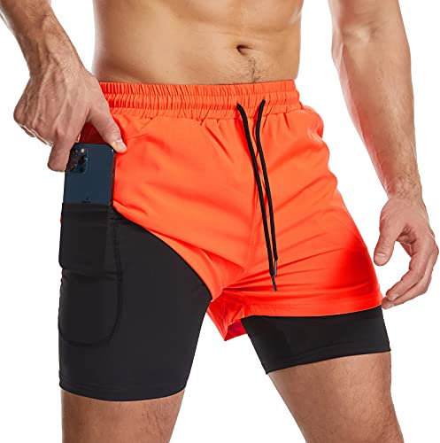 Danfiki Herren Sport Shorts Kurze Hose Schnell Trocknend Sporthose Leicht mit Reißverschlusstasche Laufshorts mit Taschen Hosen Fitness Laufhose