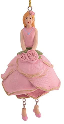 Blumenmädchen Figur Alice Rose Rosa Dekofigur Blumen Garten Figur für Innen