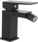 Miscelatore bidet squadrato con testa girevole, in Ottone nero opaco, COMPLETO di piletta a scatto click clack