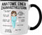 Trendation - Zahnarzthelferin Tasse Geschenk Lustig Zahnarzt Damen Kollegin Geschenkidee Zahnmedizinische Fachangestellte Anatomie Zahnmedizin Spruch (Schwarz)