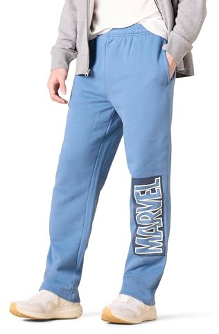 Amazon Essentials Disney | Marvel | Star Wars Pantaloni Sportivi in Pile (Disponibili in Taglie Extra Forti) Uomo, Marvel Logo, M