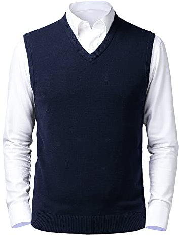 Btmpmcs Herren Pullunder Weste Ärmellose Strickweste V-Ausschnitt Wollweste Herbst Winter Gestrickt Pullover Lässige Feinstrick Pulloverwestee für Klassische Gentleman