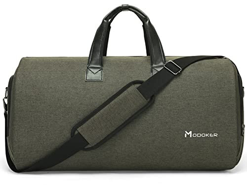 Wandelbarer Kleidersack mit Schultergurt, Modoker Handgepäck-Kleidersack für Männer und Frauen – 2-in-1-Koffer zum Aufhängen, Anzug, Reisetaschen, Forest Night