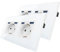CNBINGO Lot de 2 prises doubles en verre avec ports USB (max. 2,1 A) – Double prise encastrée en blanc – Contact de protection Schuko avec cadre en verre