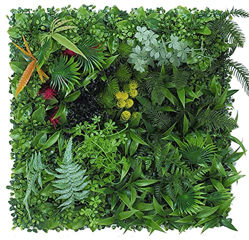 MALAIDOG Confezione da 12 Pannelli di Parete in Erba sullo Sfondo, Siepi Artificiali in Legno di Bosso Parete Verde, Parete in Erba Finta Quadrata da 20 Pollici per Recinzione da Giardino