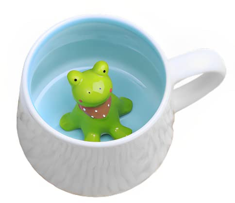 VANUODA Niedliche Frosch-Tasse, 3D-Tier-Teetasse, Kaffeetassen, Abschluss, Valentinstag, Muttertag, Ostern, Weihnachten, Geschenke für Frauen, Mutter, Frau, Oma, Mädchen, Jungen, Kinder, Lehrer,