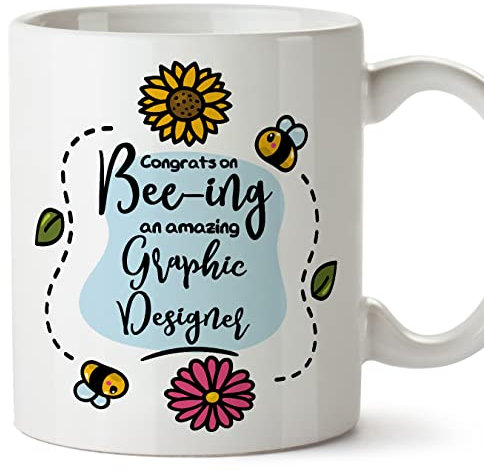 MUGFFINS Tazas para DISEÑADORA GRÁFICA - En Inglés - Thanks For Beeing Amazing - 11 oz / 330 ml - Regalo original y divertido