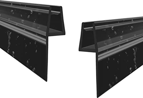 WITEN&NOCK Duschdichtungen schwarze 90cm 2er Set mit extra langer Dichtfahne Ersatzdichtung für Falttür Drehfalttür Dichtungsprofile Duschtür Dichtung Gerade Glasstärke 5 mm 6 mm