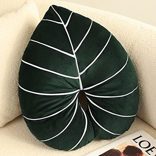Blattförmiges Wurfkissen, Schildkröten-Rücken-Bambuskissen, 3D-Blattkissen, Grüne Blattpflanzen-Wurfkissen, Tropisches Monstera-Kissen, Dekoratives Wurfkissen für Zuhause, Büro, Bett, Sofa,(#3)
