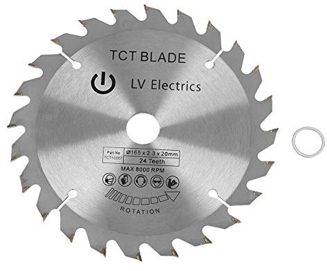 Circular Saw Blade, 165mm 24 Teeth Bore Diameter 20mm Circular Saw Blade for Wood Plastic Composite Objects, Concrete, Pavers, Plywood, Laminated