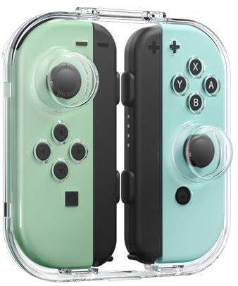 IINE Aufbewahrungsbox für Joy-Con, Tragbare Staubdichte Schutzbox Kompatibel mit Nintendo Switch Joy-Con, Switch/OLED PC Transparent Shell Case mit Magnetverschluss