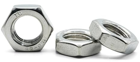 Hippo Hardware M20 (20mm) Hexagon Half Lock Hex Thin Nuts Metric Coarse Thread A2 Stainless Steel DIN439 (Pack of 3)