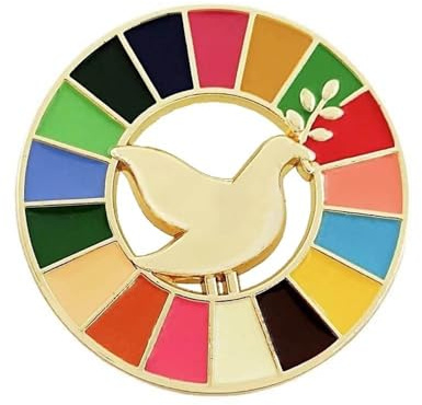 SUCHUANGUANG Pin De Solapa con Patrón De Paloma De La Paz Broche De Las Naciones Unidas con 17 Colores Insignia De Objetivos De Desarrollo Sostenible Decoración De Ropa Aleación