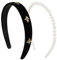 Kryzalite Schwarzes Samt-Stirnband für Damen - Weißes Perlen-Design, Niedlicher Vintage-Haarschmuck, Modisches Accessoire