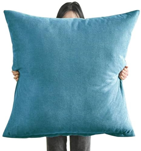 Samt Kissenbezug 80x80,60x60 Kissenhülle Boho,Sofa Dekokissen Bezug 50x50 Couch Kissenbezüge 70x70 Abnehmbare Kissenüberzug und Atmungsaktiv Kopfkissenbezug mit Reißverschluss ( Color : Blue , Size :