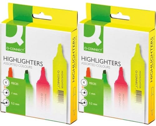 Q-Connect Assorted Highlighter Pens (Pack of 8) KF01116