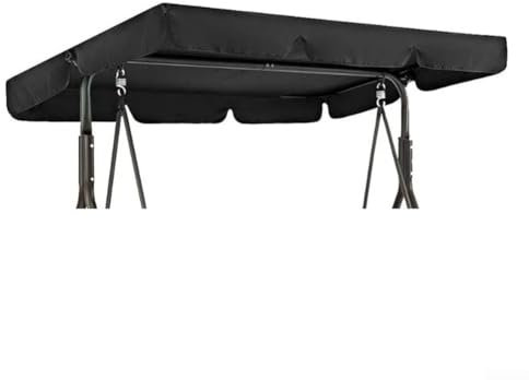 Porch Swing Canopy Replacement, Waterproof Outdoor Swing Chair Canopy Sun Shade Roof Swing Covers, For Garden Patio Yard(Black 142x120x18cm)