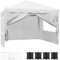 Pavillon 3x3 Wasserdicht Stabil Winterfest, Faltpavillon Faltbar Gartenzelt,Pop Up Partyzelt,Falt Pavillon Zelt mit 4 Seitenwänden,UV Schutz 50+ Metall-Verstrebungen für Camping (Weiß)