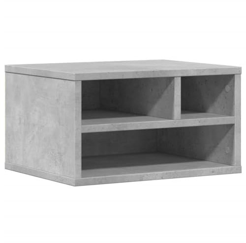 vidaXL Druckerständer, Druckertisch mit Stauraum, Druckerregal für Büro Arbeitszimmer, Druckerhalter Beistelltisch, Betongrau Holzwerkstoff