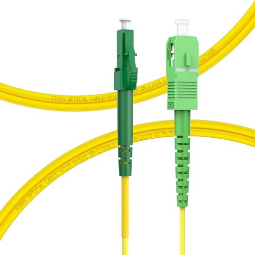 FLYPROFiber 0.5m Glasfaserkabel LC APC auf SC APC, LWL Patchkabel Singlemode Glasfaser Kabel Simplex 9/125μm, Lichtwellenleiter LSZH