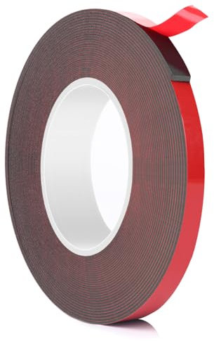 Rusoz Nastro Biadesivo Extra Forte, Biadesivo per Muro Resistente All'acqua e Alle Alte Temperature Lunghezza 5m, Larghezza 5mm per Automobili, Decorazioni