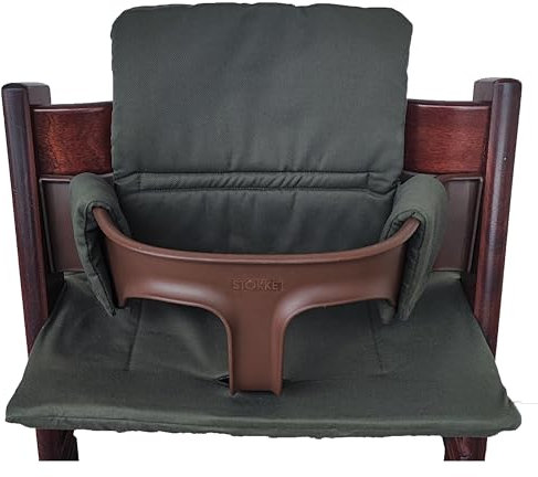 Shabany® Hochstuhl Sitzkissen 100% Bio Baumwolle | Classic Kissen Sitzbezug Hochstuhlauflage | 2-teilig passend für Stokke Tripp Trapp Kinderhochstuhl | maschinenwaschbar einfache Befestigung (trust)