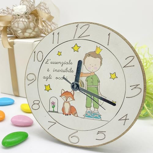 Doni Bomboniere Taufuhr mit Aufdruck des kleinen Erstkommunionsprinzips der Fuchs und Rose in der Glocke Schriftzug Das Wesentliche ist für die Augen unsichtbar, originelle Geschenkideen