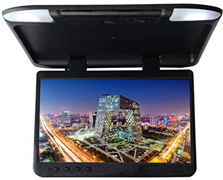 TV pour voiture 1920*1080 IPS écran 22 pouces toit de voiture rabattable moniteur MP5 lecteur vidéo for Bus plafond TV USB sortie FM Offrez-vous une expérience visuelle exceptionnelle(22 inch Black)