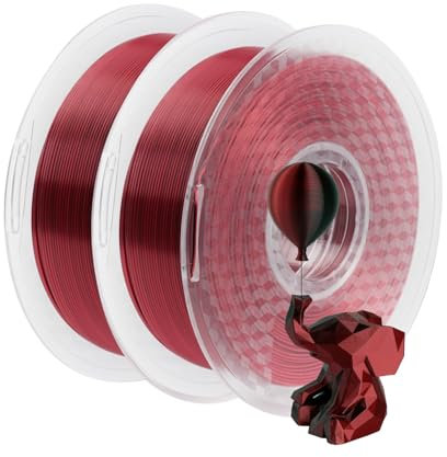 Chitu Systems Conjure Silk PLA 3D Drucker Filament, 1.75mm Dual Color Filament, Silk Schwarz Rot 3D Druck Filament 2KG/4.4lb