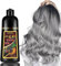 Fvquhvo Champú de tinte gris plateado para el cabello, champú instantáneo para el cabello, tinte plateado para mujeres y hombres, champú duradero para canas, fácil de usar, 16.90 onzas líquidas