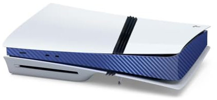 Autocollant pour console Sony PS5 Pro - Accessoires de console de jeu (fibre de carbone bleu)