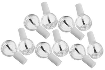 FRCOLOR 10pcs Empty Nail Polish Bottles with Brush Clear Glass Nail Polish Bottles Containers Clear Glass Bottle Container for DIY Nail Art