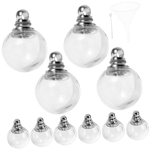 Holibanna 10pièces Pendentifs Verre Transparent Boules Verre Miniatures Pour Créations Diy Charms De Bijoux à Suspendre Accessoires De Décoration