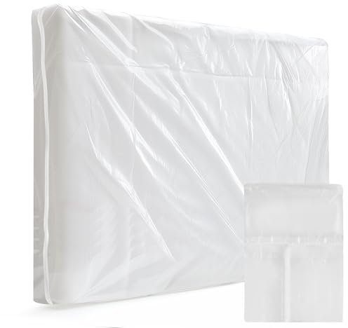 Housse de matelas 140 x 200 cm (épaisseur 30 cm), avec large fermeture éclair, housse de protection pour matelas pour stockage et déménagement, sac de rangement réutilisable