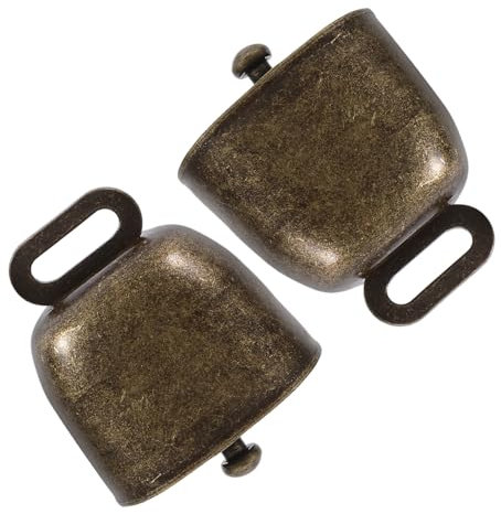 Warmhm 2 Stücke Kuhglocke aus Bronze laute Glocken große Glocken Stadion Babyrassel Türklingel volumni ousside ziernieten goldhochzeit weihnachtsdeko Glocken Kuhglocken Kuhglockengeräusch