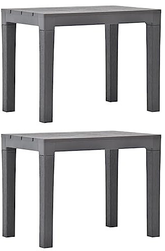 LVHUIDEH Gartenbank wetterfest, Sitzbank ohne Rückenlehne, Parkbank aus Kunststoff, Balkonbank, Bank für Garten Balkon Terrasse, 60 x 38.5 x 45 cm (2er Set)