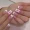 French Tip Press On Nails, Short Square False Nails With 3d Bow Design, White Tip Stick On Nails Kit, No Glue Fake Nail For Women & Girls, Elegant Manicure Set For Daily/Party