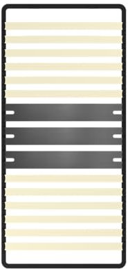 DEWINNER - Sommier 90x190 cm | 1x15 Lattes Peuplier Naturel | Cadre Noir Renforcé | Ergonomique | Compatible Boxspring | Montage Facile sans Outils (0 Pied)