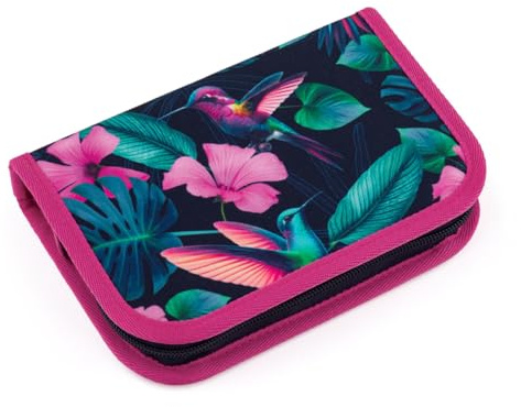 TOPGAL Penn - Federmäppchen für Mädchen/Kinder mit Zwei Klappen, gepolstert, mit Stundenplan und Gummischlaufen. (Penn 25008)