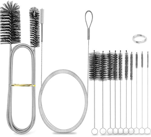 Alethron 12 Stück Rohrreinigungsbürste, Schlauchbürste Flexible Abflussbürste Lang Abflussreiniger Bürste Kühlschrank Abfluss Reinigung Flaschenbürste Dünn Reinigungsbürste Klein für Badezimmer Küchen
