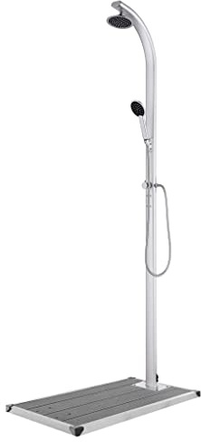 AJJHUUKI Pool & Spa-Pool & Spa Zubehör Gartendusche mit grauem Boden 220 cm Aluminium