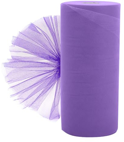 Lila Tüllstoff 30cm x 92M Penbinmall Tüll Rollen Tüll Dekostoff Dekoband Transparent Stuhl deko Tischläufer Tüllnetz Tüllband Mesh Deko Stoffe für Hochzeit Party Geschenke Basteln
