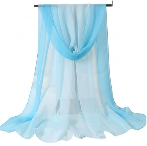 WANYI Schal Damen Sommer 160×50cm Stola für Abendkleid Halstuch Farbverlauf Sonnenschutz Sommerschals Chiffon Tücher und Wraps für Reisen Abendkleid Hochzeit Braut