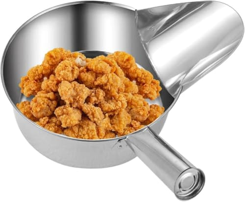 Pala da cucina ergonomica in acciaio inossidabile 304 e cucchiaio per friggere alla francese, versatile per mescolare e servire, design con joystick sinistro per una facile manipolazione