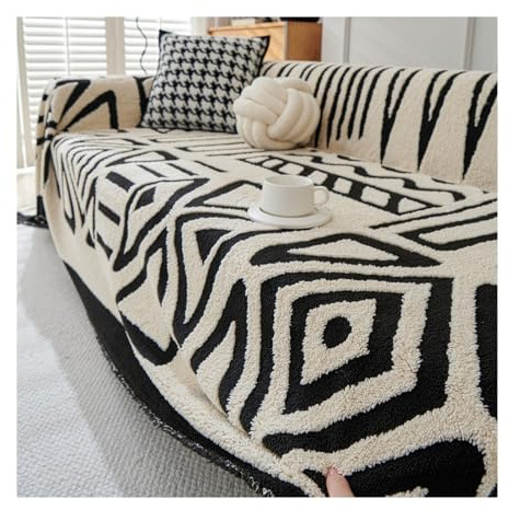 GGCYGG Sofa Überwurfdecke im Bohemian-Stil,Sofabezug,Off White,180x420cm | Alle Jahreszeiten Geeignet,Weich und Bequem,Maschinenwaschbar, für 1 2 3 4 Sitzer Sofaüberwurf, für Familie Haustiere