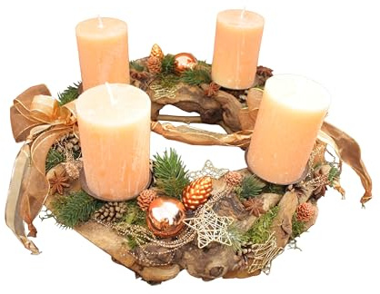 Adventskranz Orange D40cm haltbar | Kerzen durchgewachst, Weihnachten, Advent