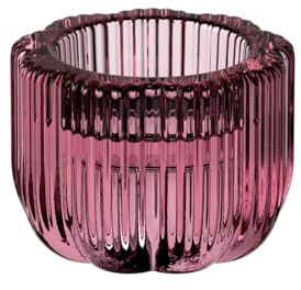 Villeroy & Boch – Fleur Gifts Kerzenständer 2-in-1, Maße: ca. 60 × 45 mm, Lila, Wendedesign für Stabkerze oder Teelicht, Dekoratives Wohnaccessoire, Hochwertiges Glas